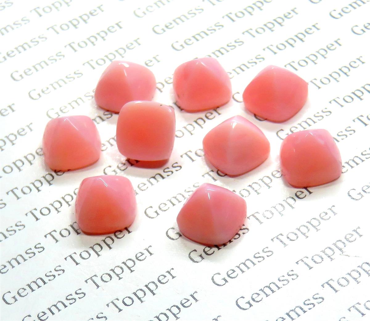 Pink Opal 10x10 mm Sugarloaf Cabochon